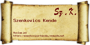 Szenkovics Kende névjegykártya