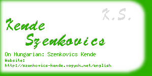 kende szenkovics business card